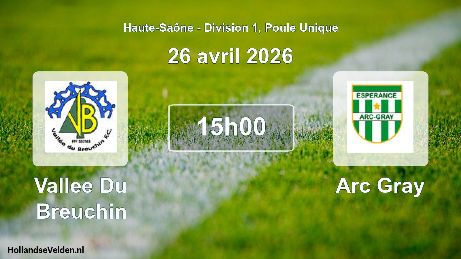 Scheduled Match: Vallee Du Breuchin - Arc Gray (26 April 2026)