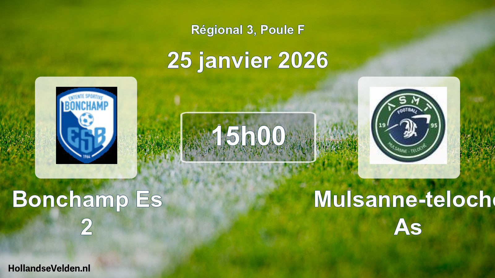 Scheduled Match: Bonchamp Es 2 - Mulsanne-teloche As (25 January 2026)