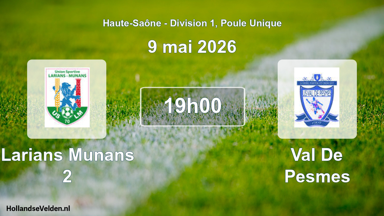 Geplande wedstrijd: Larians Munans 2 - Val De Pesmes (9 mei 2026)