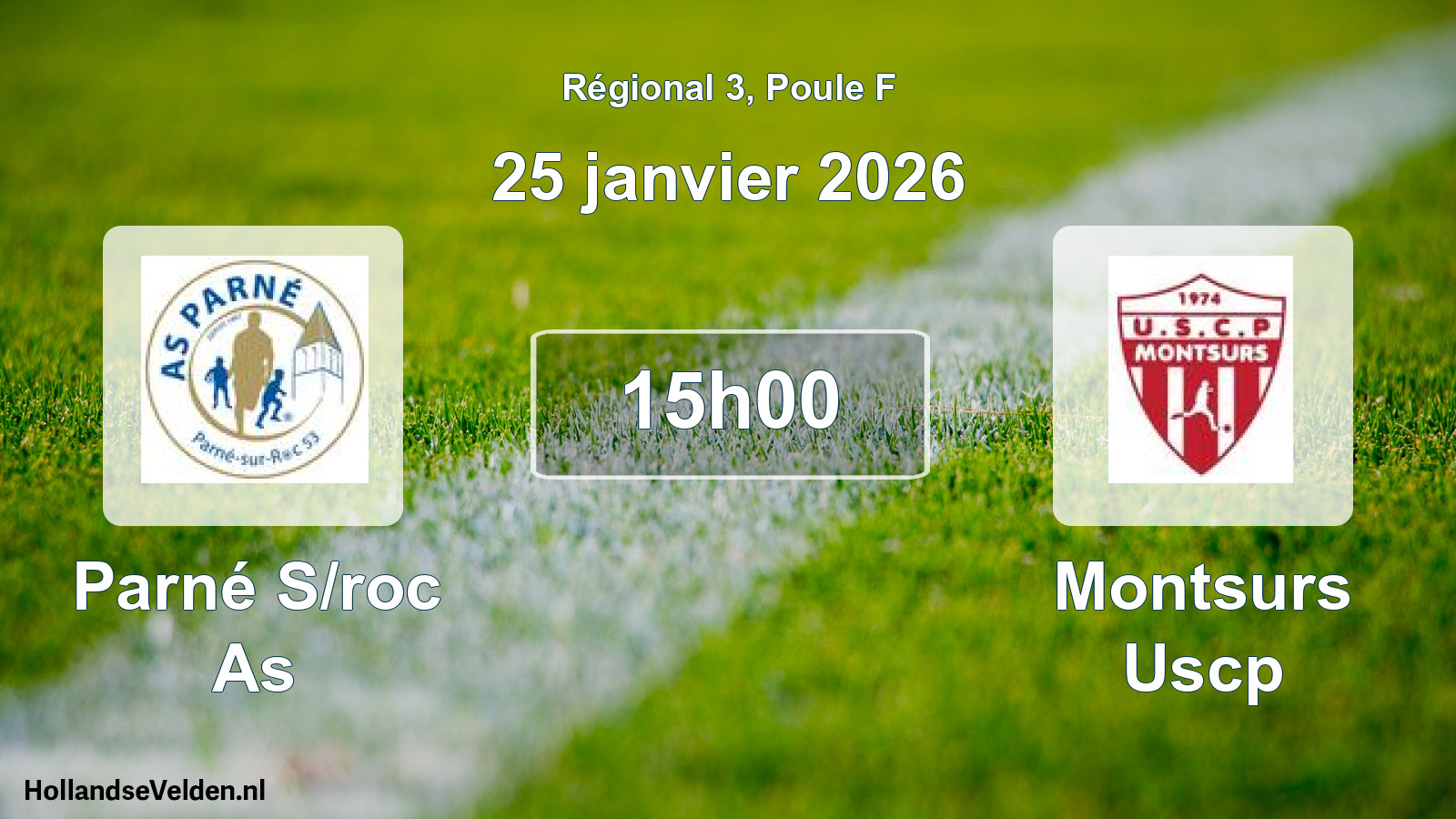 Geplande wedstrijd: Parné S/roc As - Montsurs Uscp (25 janvier 2026)