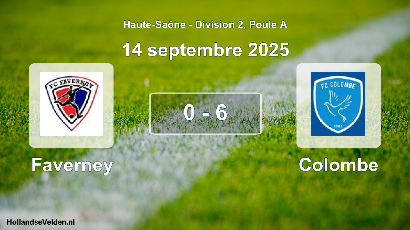 Total number of matches played: Faverney - Colombe 0 - 6 (14 September 2025)