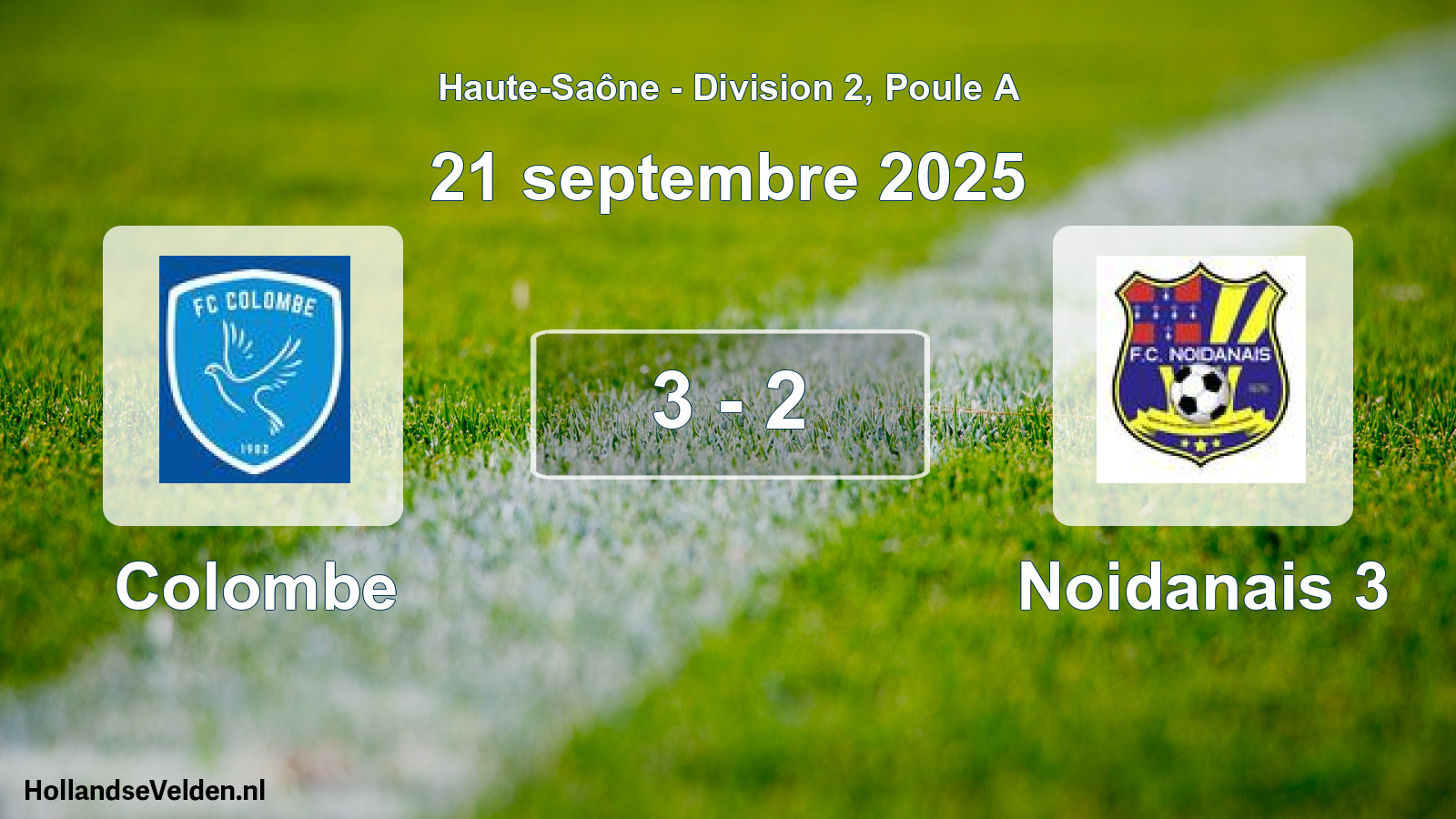 Total number of matches played: Colombe - Noidanais 3 3 - 2 (21 September 2025)
