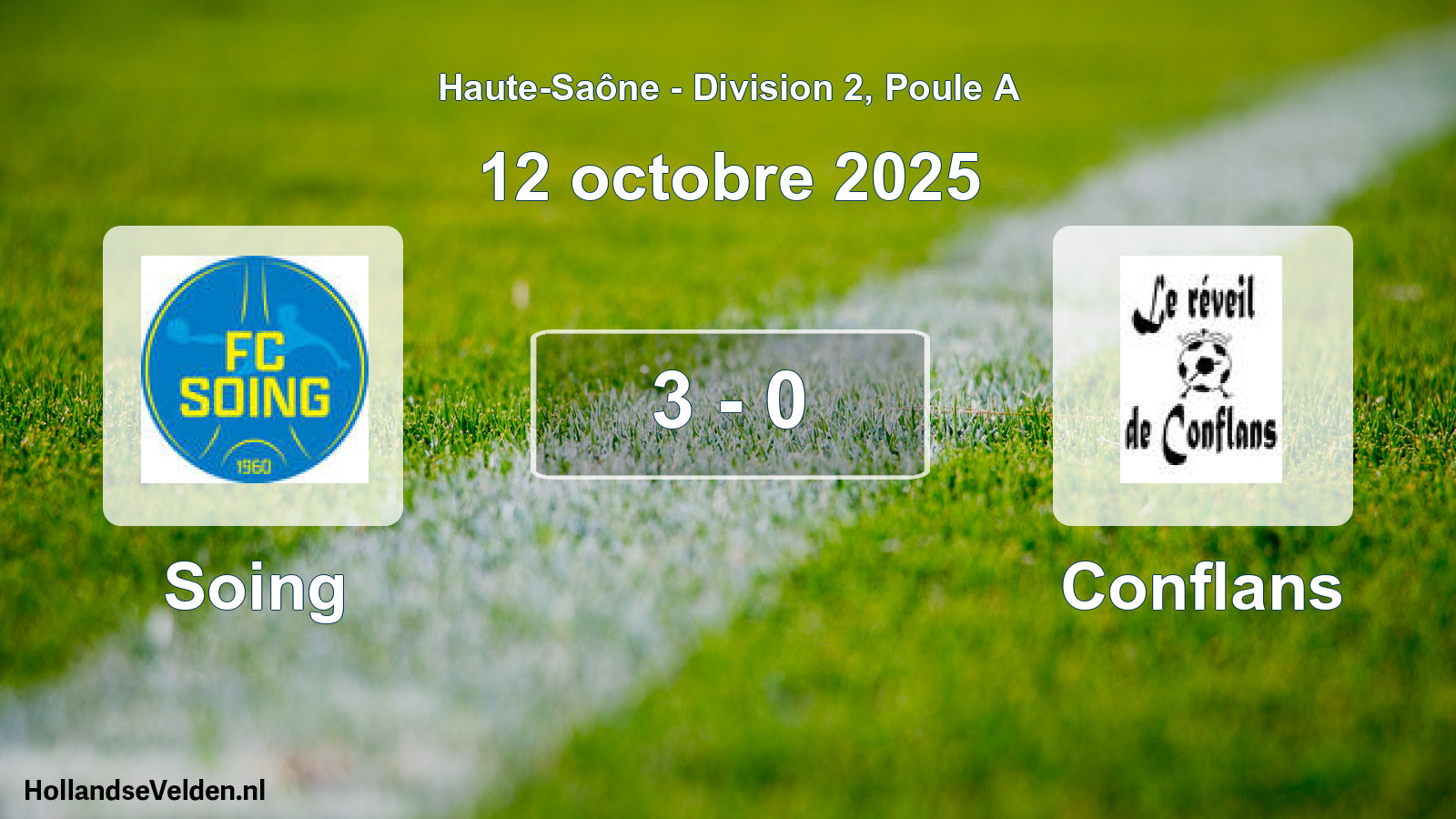 Match joué: Soing - Conflans 3 - 0 (12 octobre 2025)