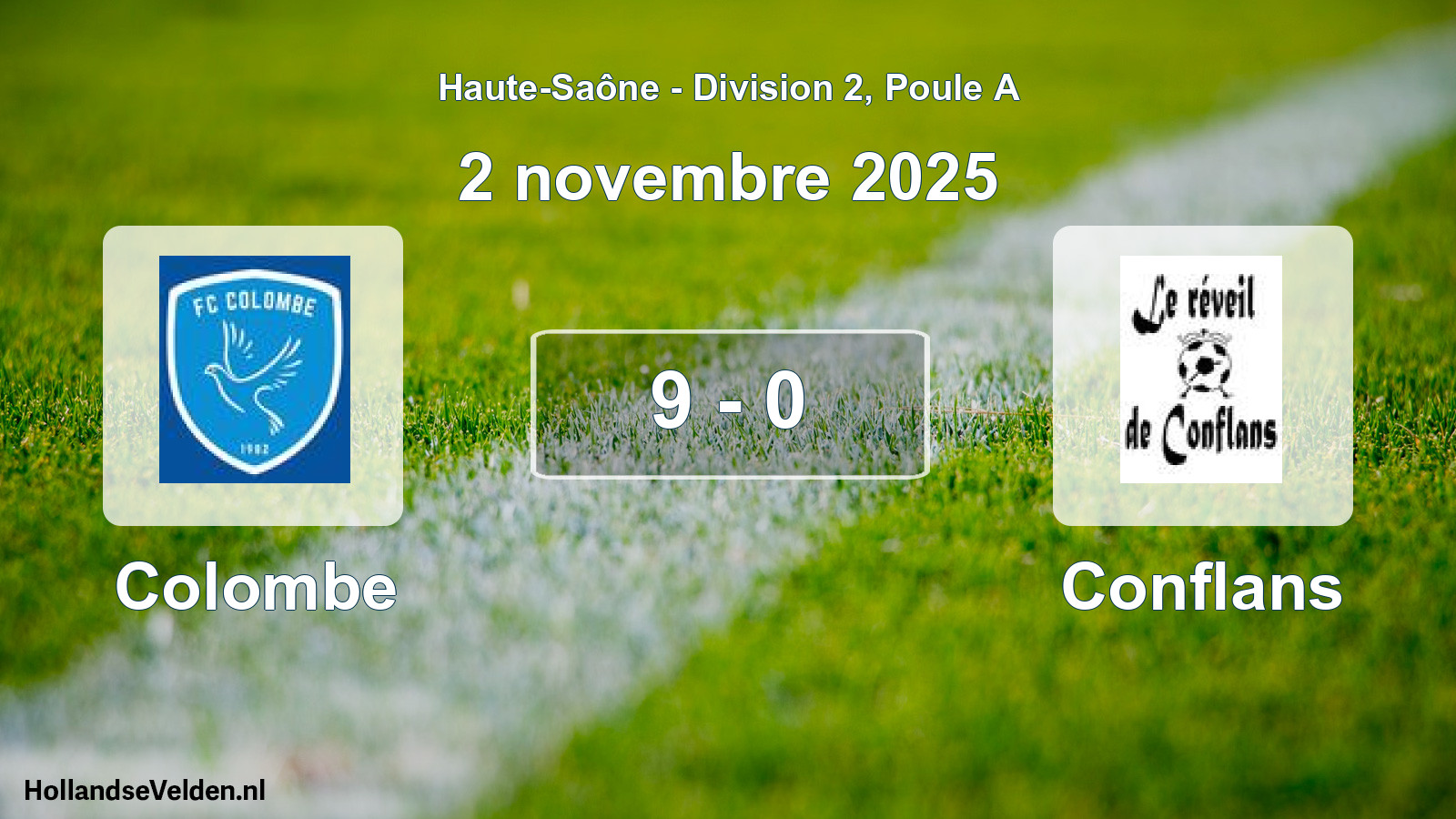 Total number of matches played: Colombe - Conflans 9 - 0 (2 November 2025)