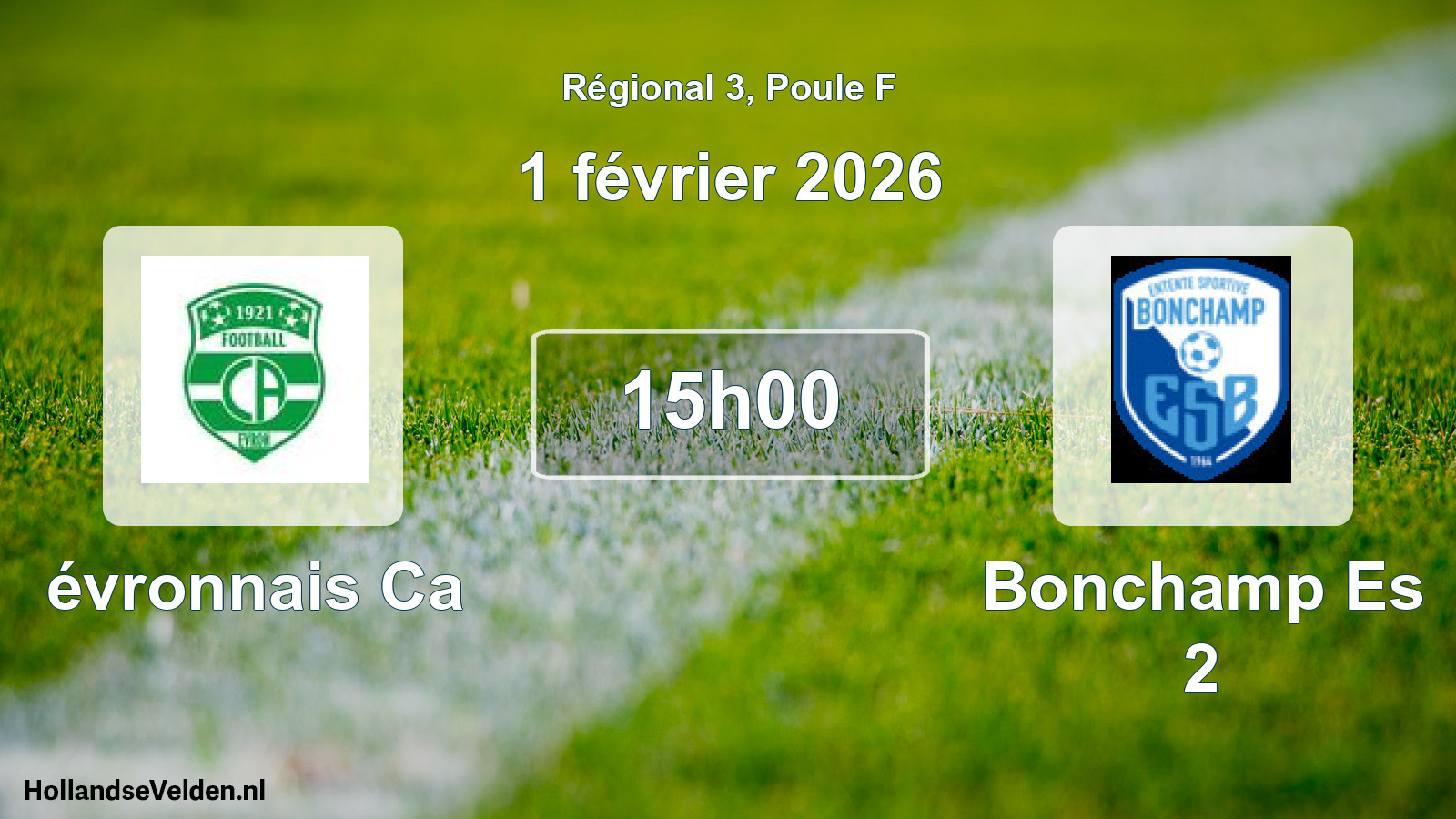 Scheduled Match: évronnais Ca - Bonchamp Es 2 (1 February 2026)