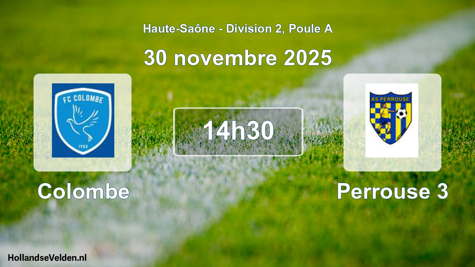 Match programmé: Colombe - Perrouse 3 (30 novembre 2025)