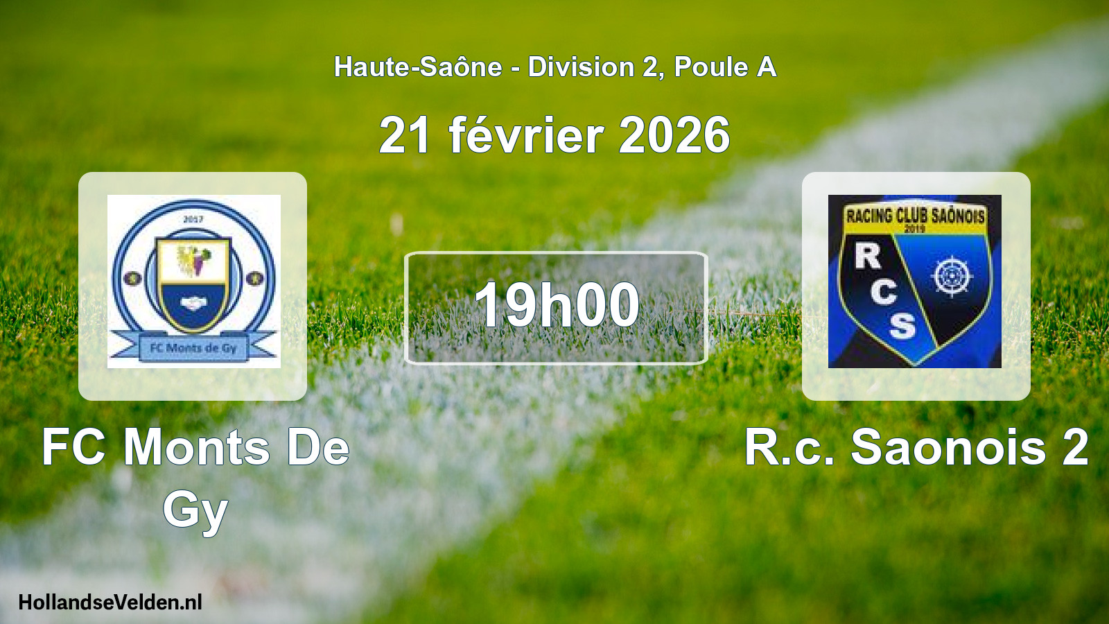 Scheduled Match: FC Monts De Gy - R.c. Saonois 2 (21 February 2026)