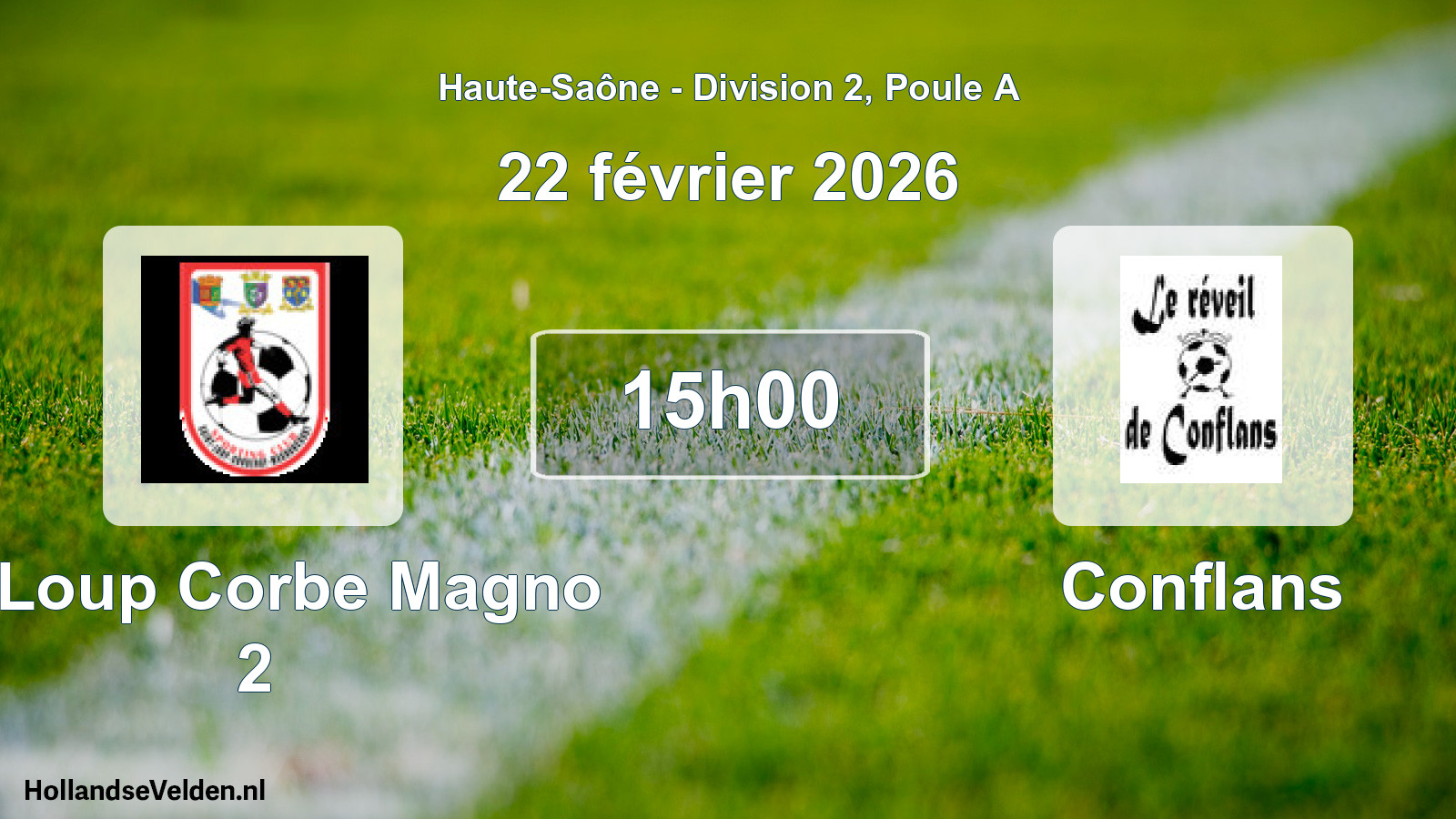 Match programmé: St Loup Corbe Magno 2 - Conflans (22 février 2026)