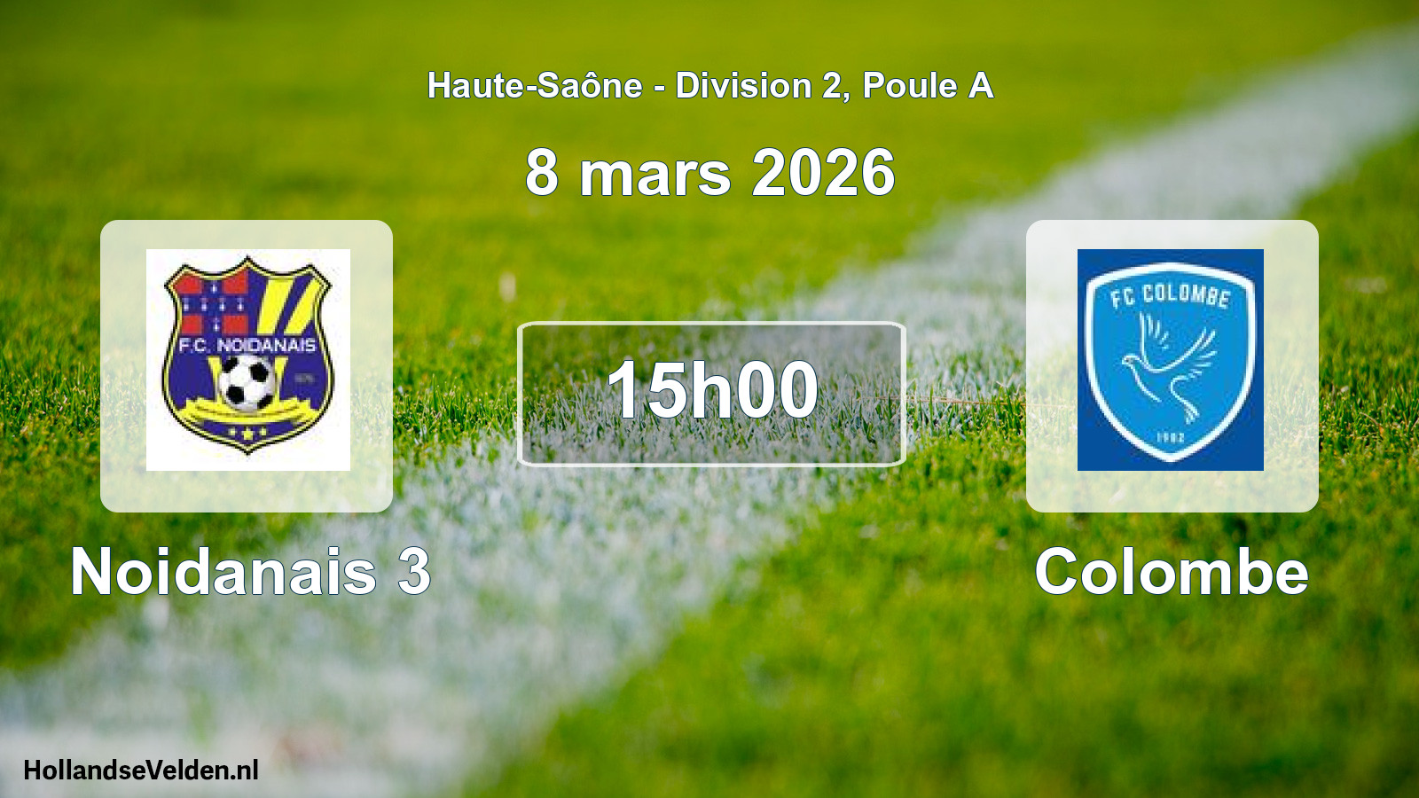 Match programmé: Noidanais 3 - Colombe (8 mars 2026)