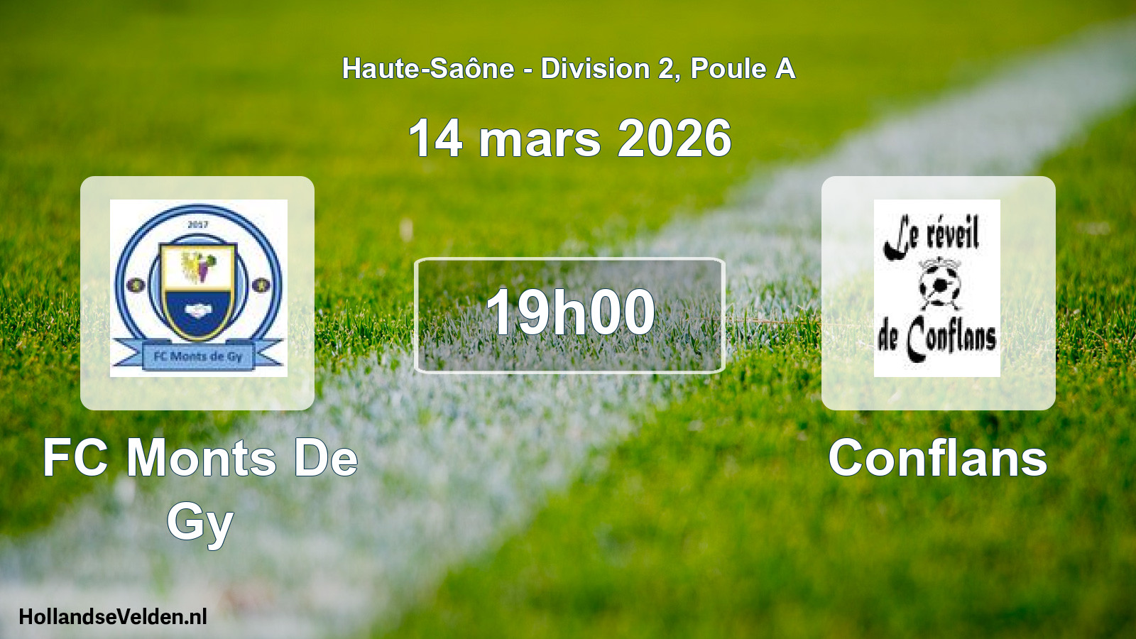 Scheduled Match: FC Monts De Gy - Conflans (14 March 2026)