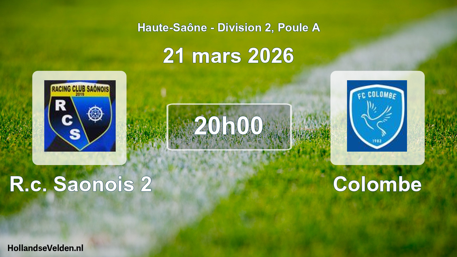 Match programmé: R.c. Saonois 2 - Colombe (21 mars 2026)