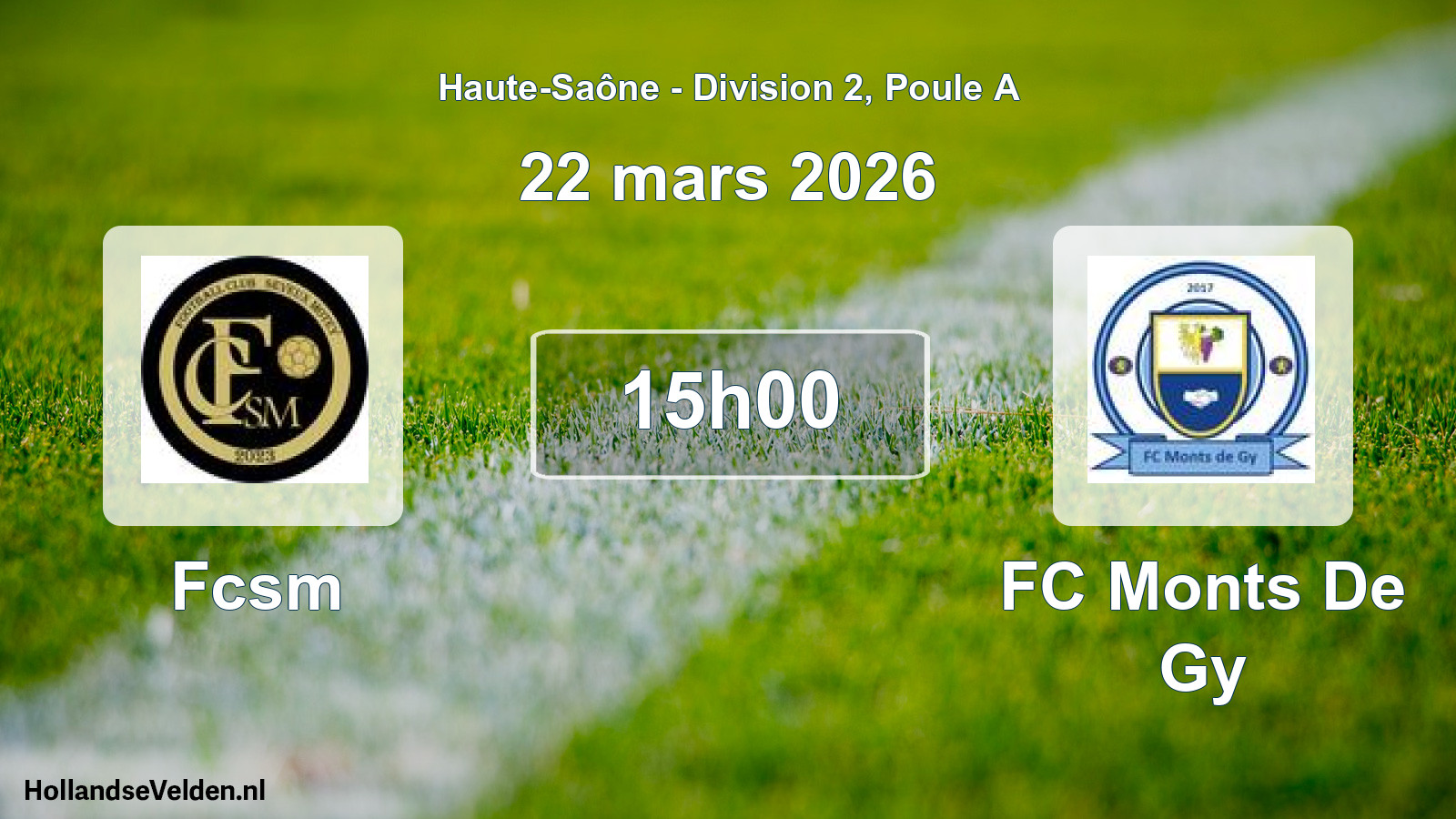 Scheduled Match: Fcsm - FC Monts De Gy (22 March 2026)