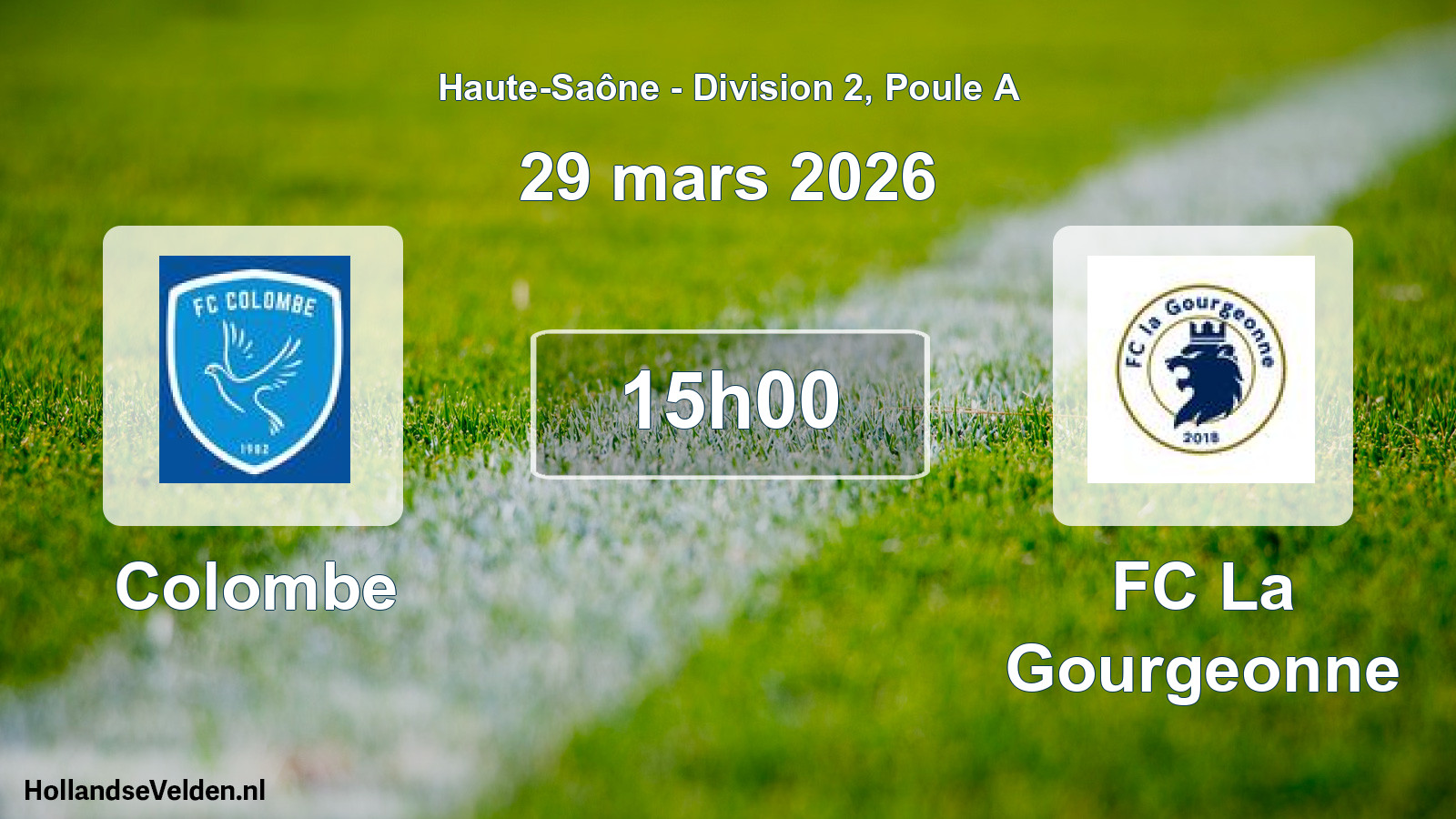 Geplande wedstrijd: Colombe - FC La Gourgeonne (29 maart 2026)