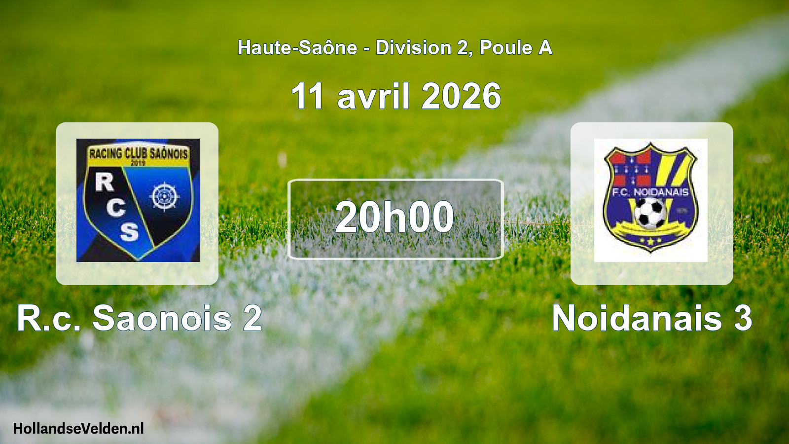 Scheduled Match: R.c. Saonois 2 - Noidanais 3 (11 April 2026)