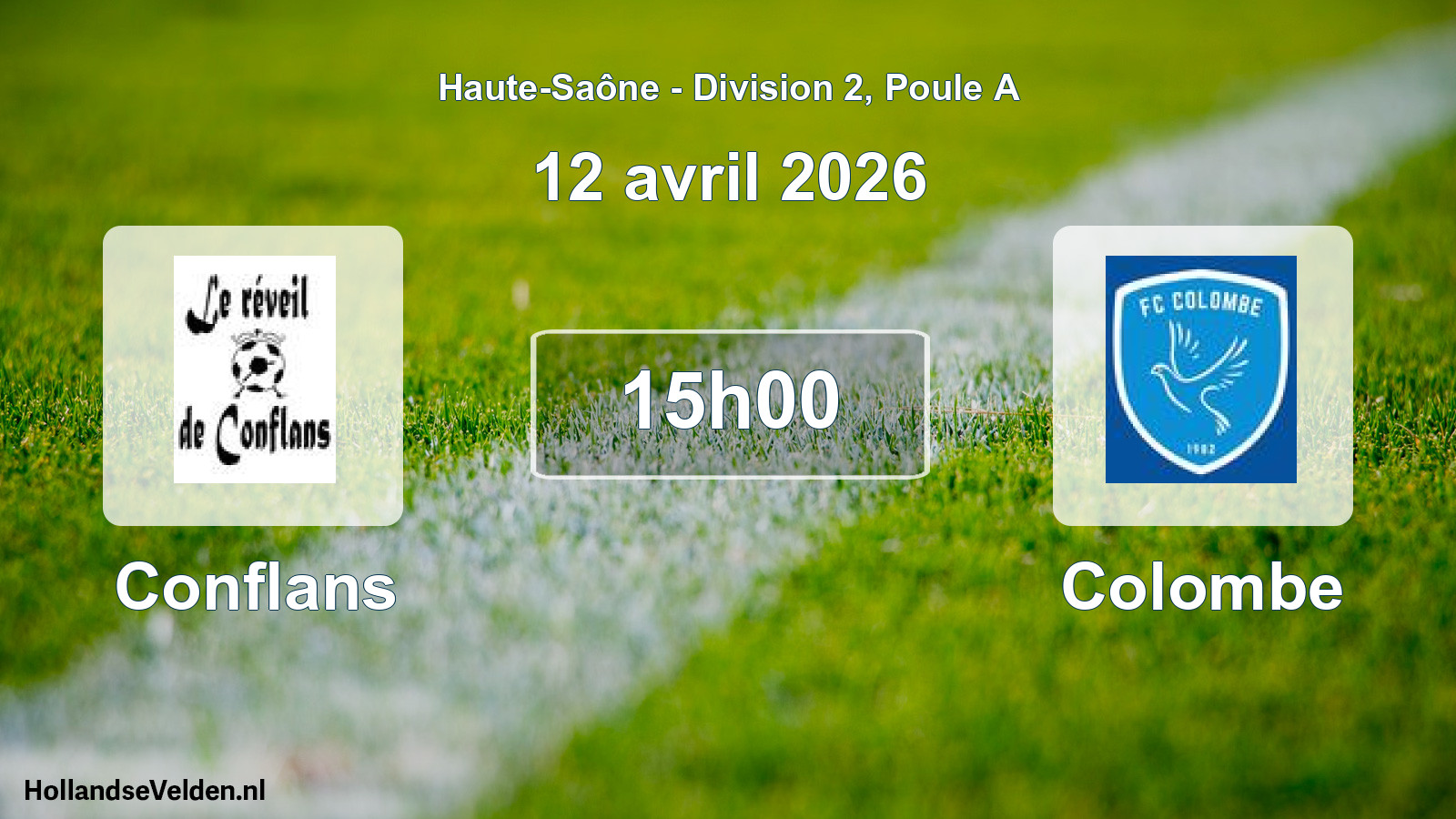Geplande wedstrijd: Conflans - Colombe (12 april 2026)