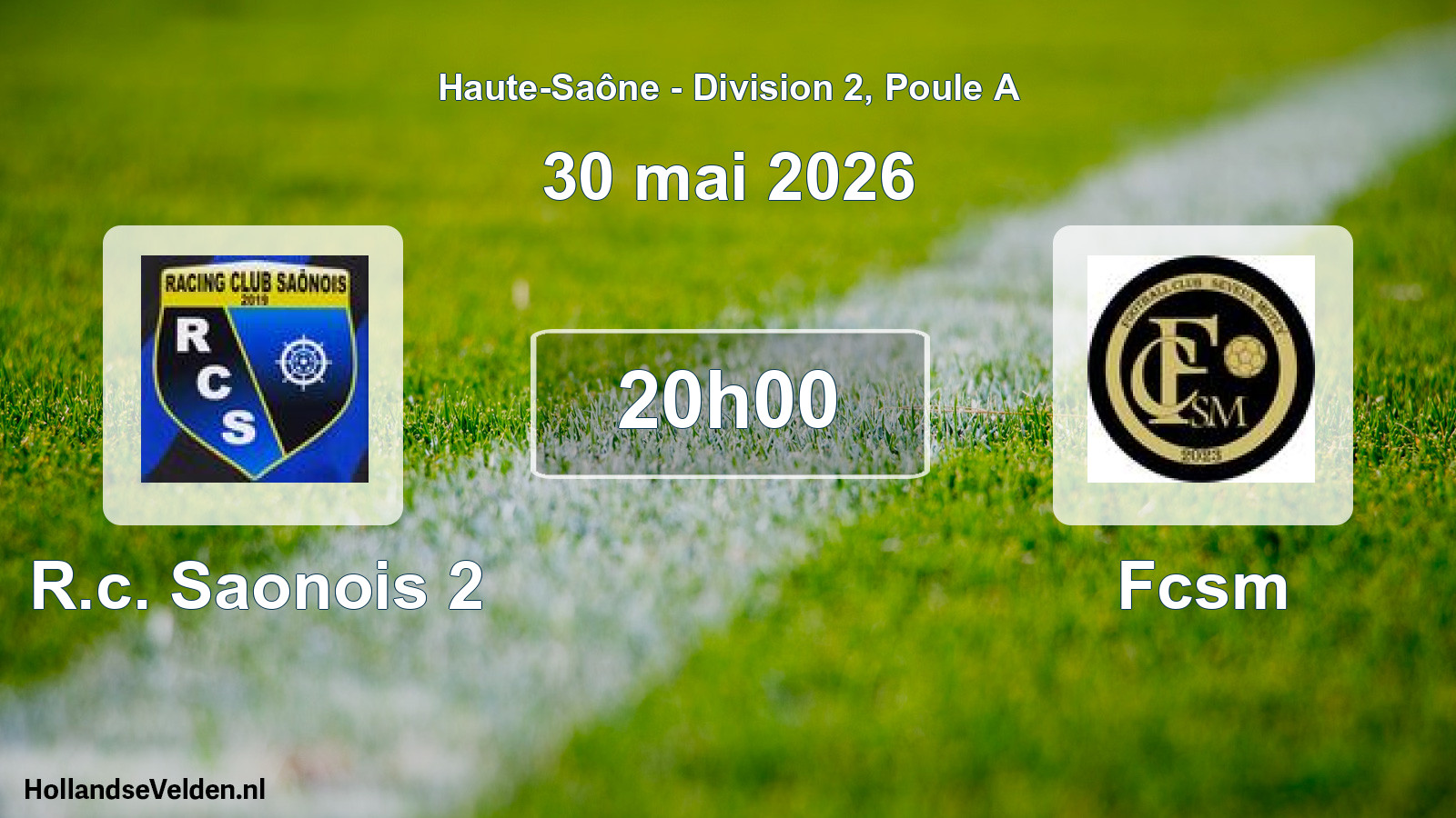 Geplande wedstrijd: R.c. Saonois 2 - Fcsm (30 mei 2026)