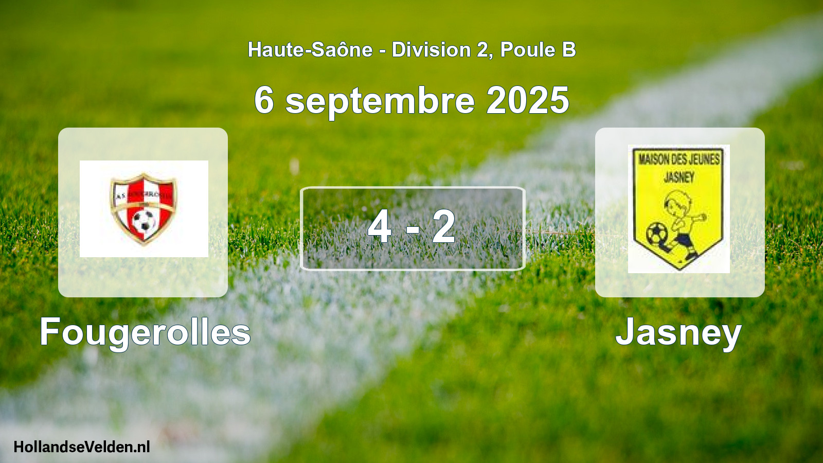 Match joué: Fougerolles - Jasney 4 - 2 (6 septembre 2025)