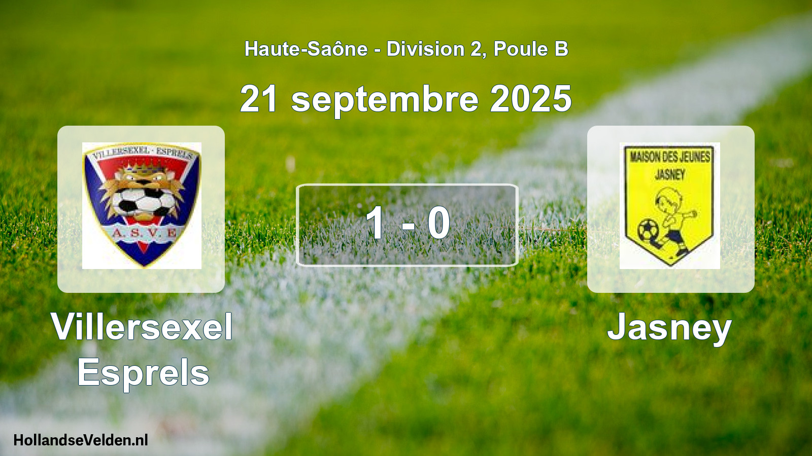 Match joué: Villersexel Esprels - Jasney 1 - 0 (21 septembre 2025)