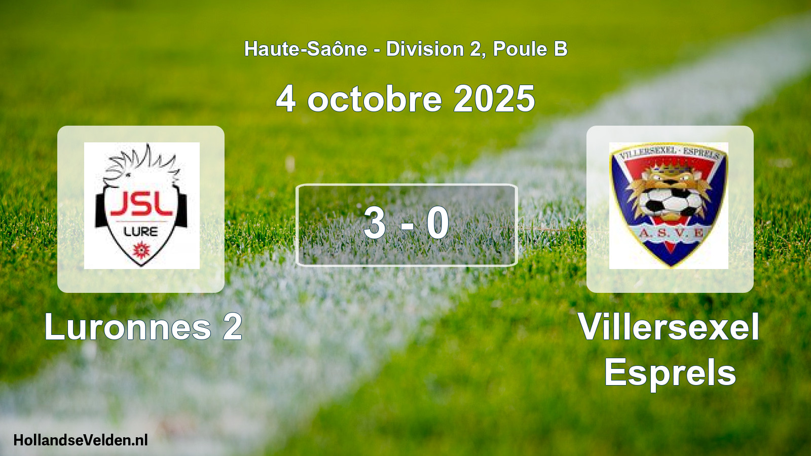 Gespeelde wedstrijd: Luronnes 2 - Villersexel Esprels 3 - 0 (4 oktober 2025)