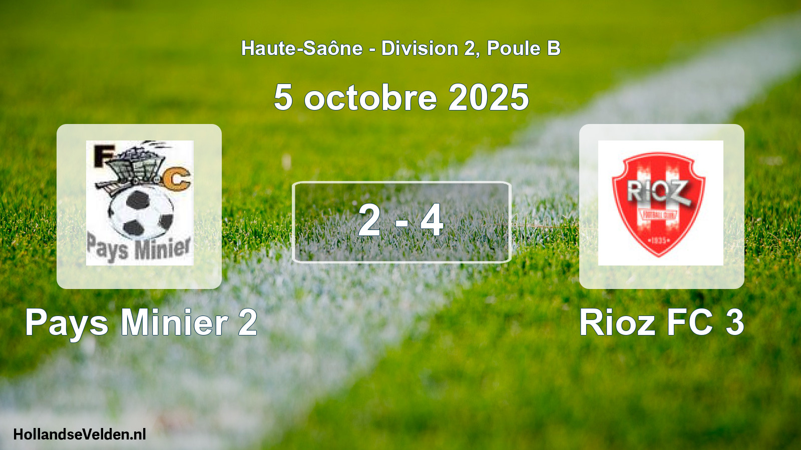 Total number of matches played: Pays Minier 2 - Rioz FC 3 2 - 4 (5 October 2025)