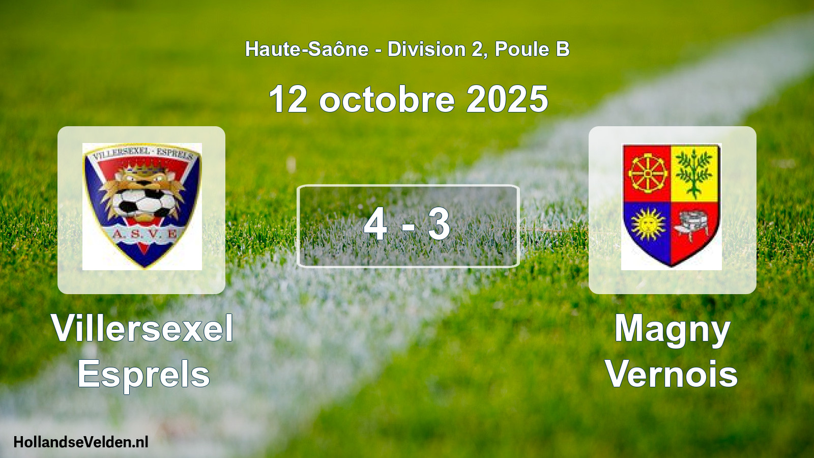 Match joué: Villersexel Esprels - Magny Vernois 4 - 3 (12 octobre 2025)