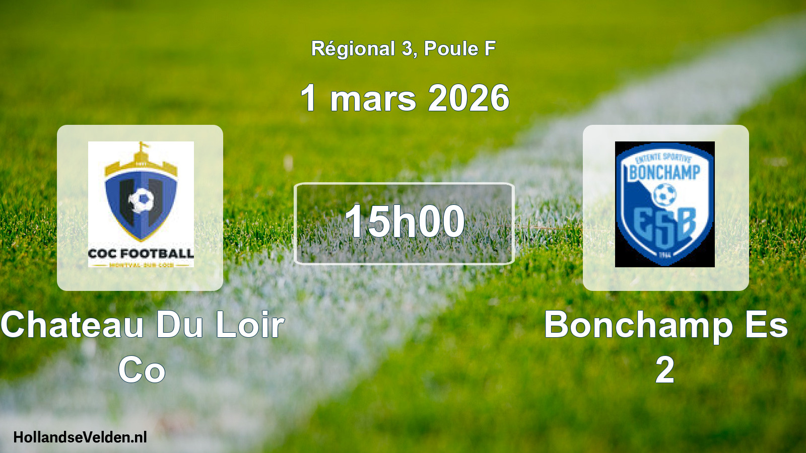 Geplande wedstrijd: Chateau Du Loir Co - Bonchamp Es 2 (1 mars 2026)