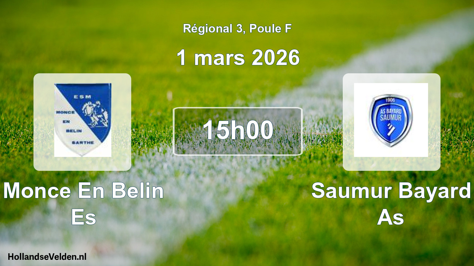 Geplande wedstrijd: Monce En Belin Es - Saumur Bayard As (1 maart 2026)