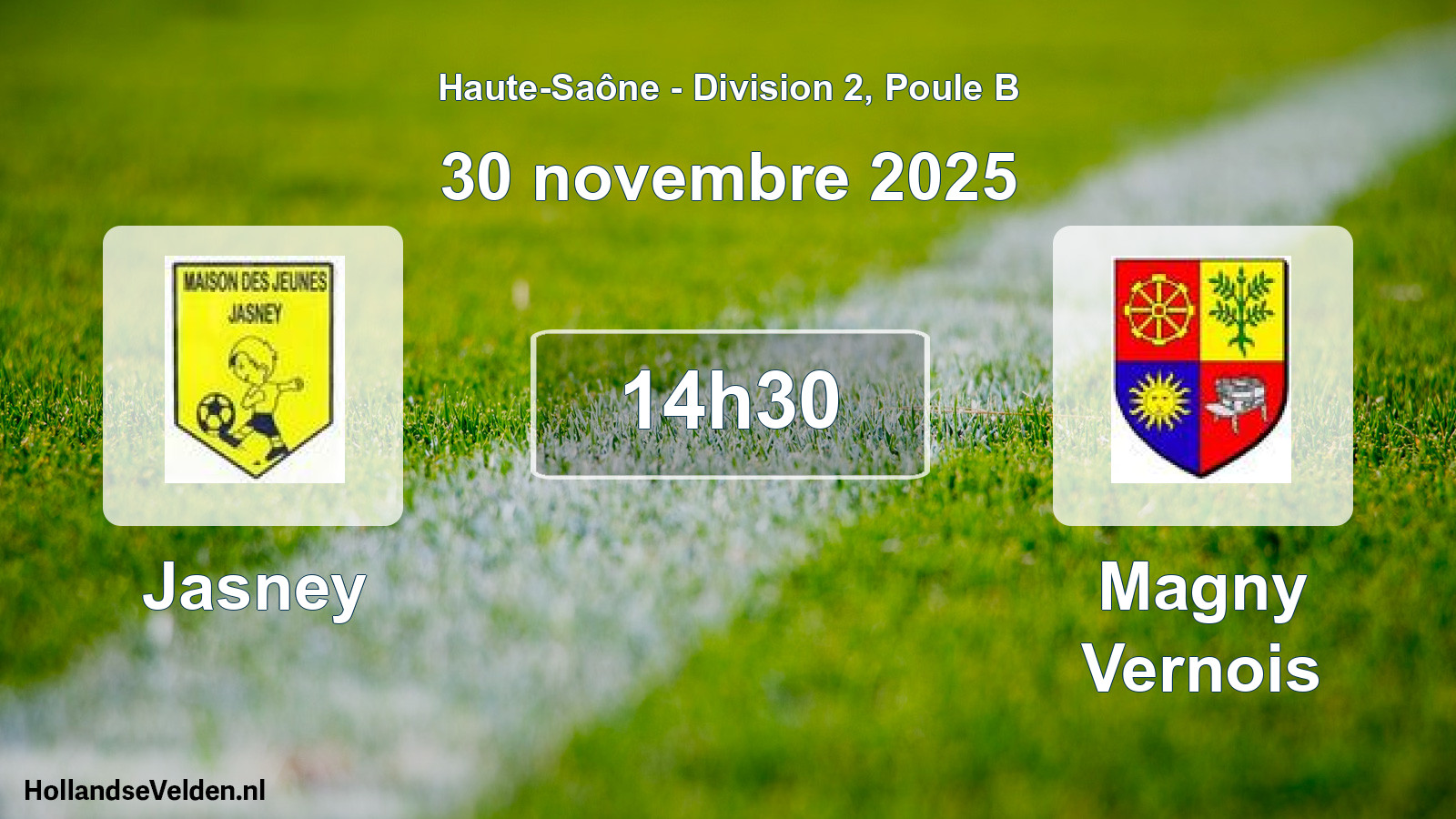 Match programmé: Jasney - Magny Vernois (30 novembre 2025)