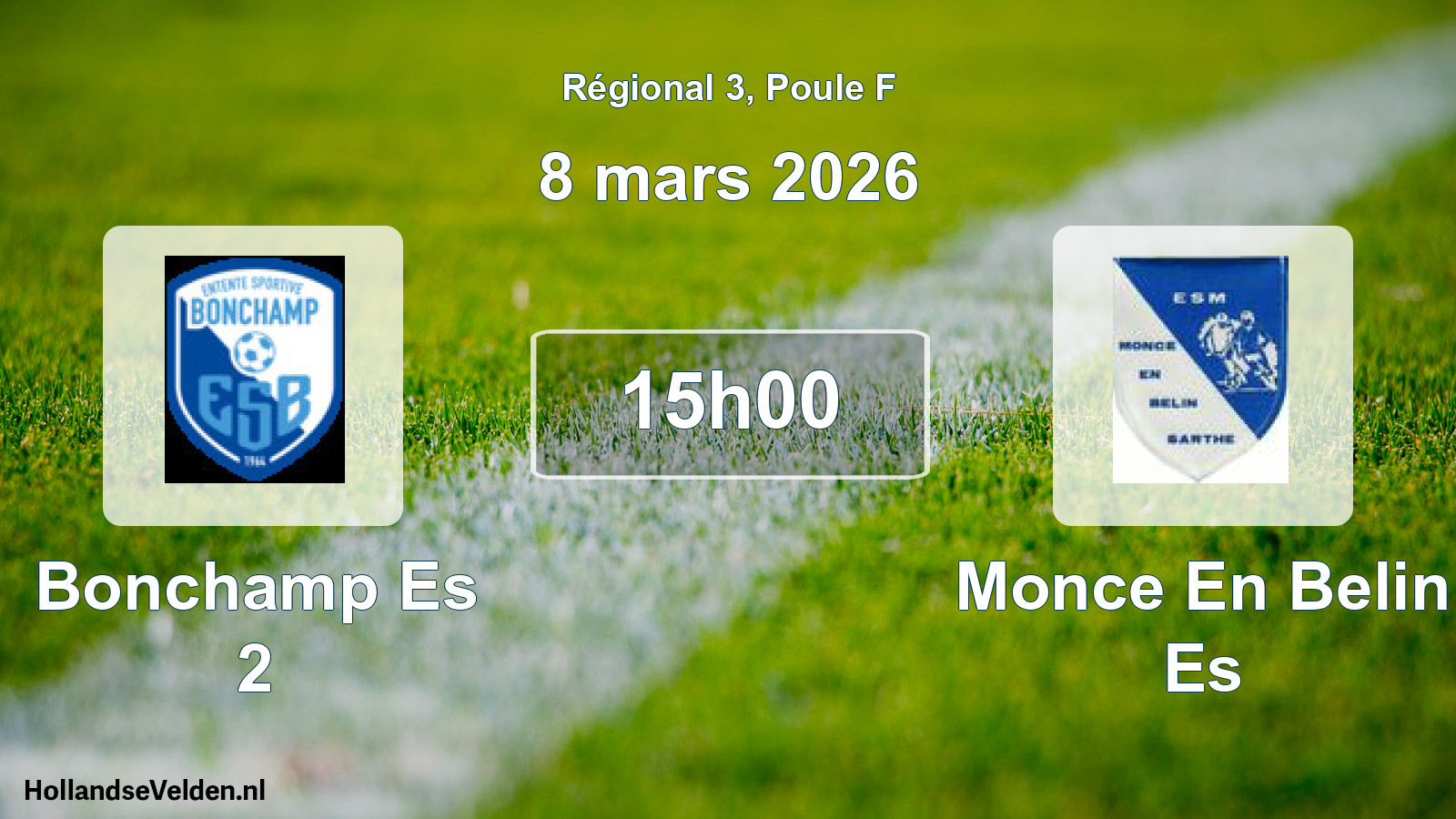Geplande wedstrijd: Bonchamp Es 2 - Monce En Belin Es (8 mars 2026)