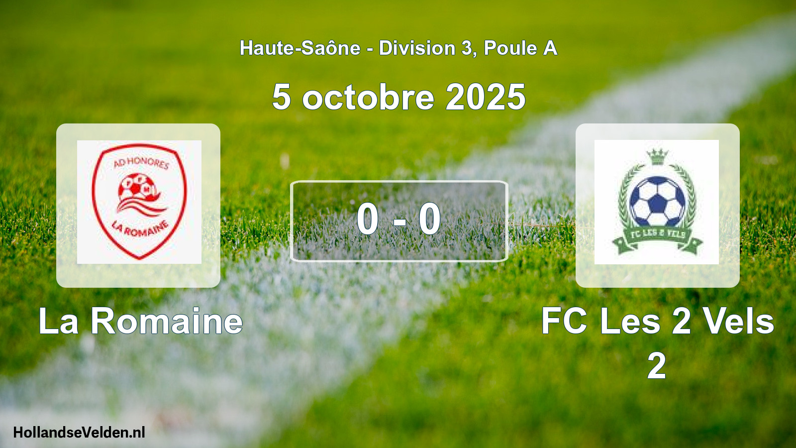 Gespeelde wedstrijd: La Romaine - FC Les 2 Vels 2 0 - 0 (5 oktober 2025)