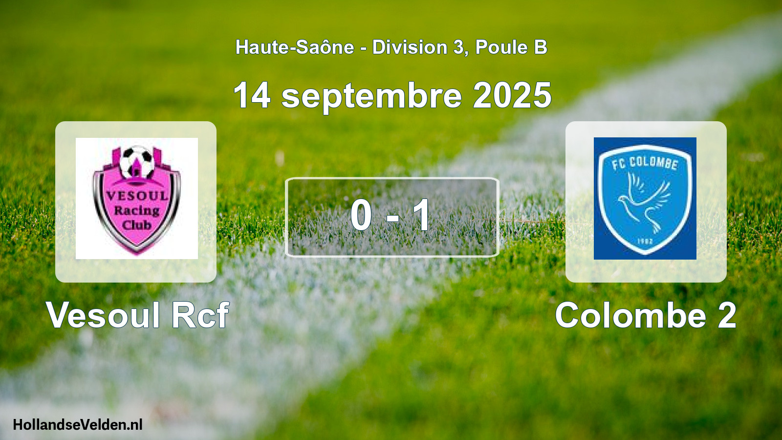 Match joué: Vesoul Rcf - Colombe 2 0 - 1 (14 septembre 2025)