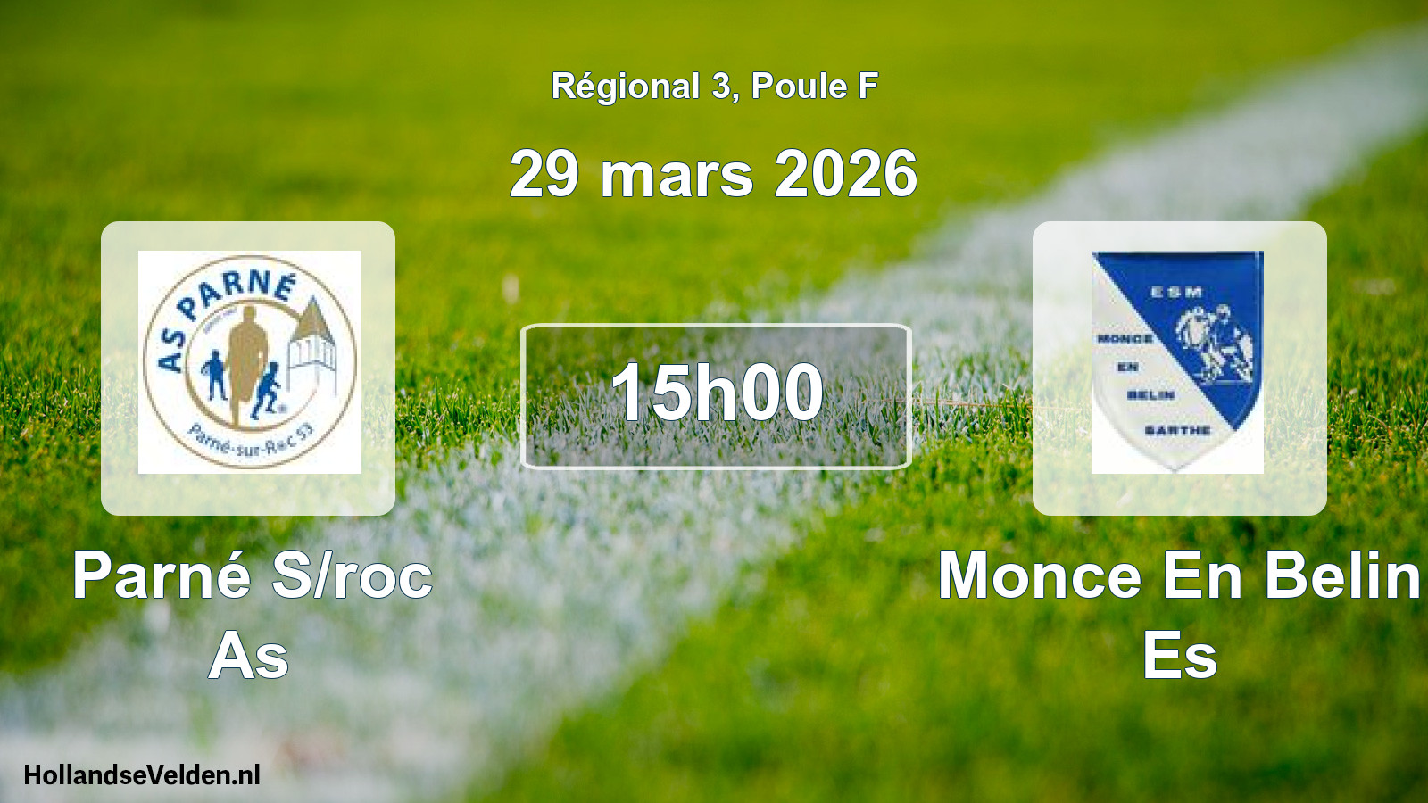 Scheduled Match: Parné S/roc As - Monce En Belin Es (29 March 2026)