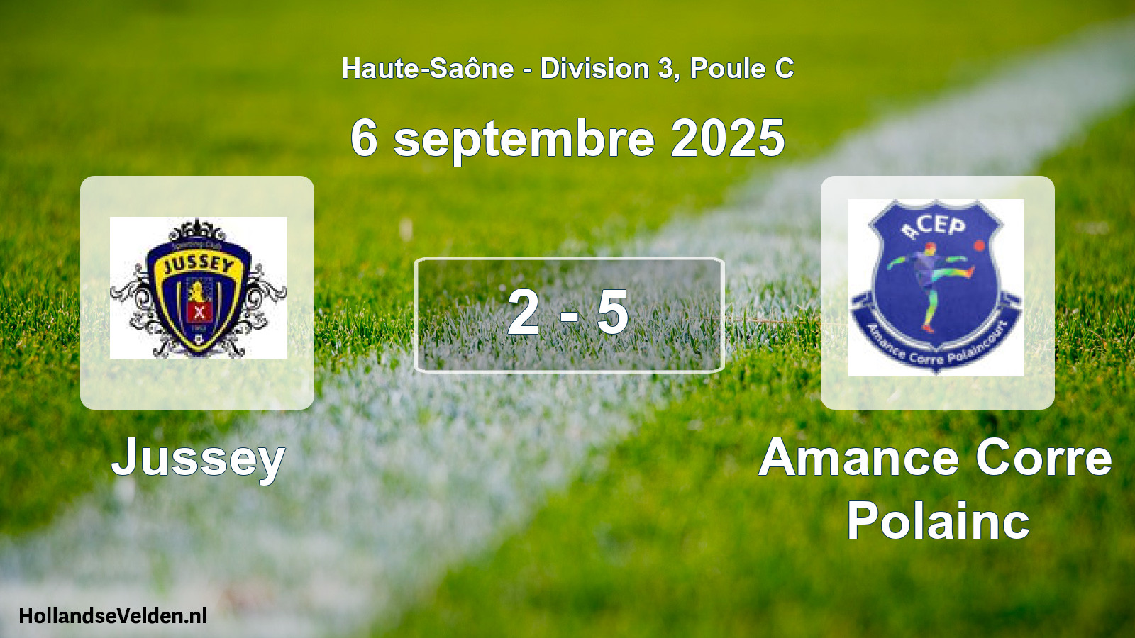 Match joué: Jussey - Amance Corre Polainc 2 - 5 (6 septembre 2025)