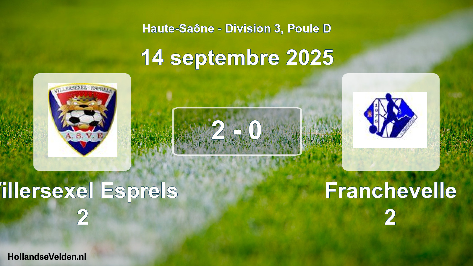 Match joué: Villersexel Esprels 2 - Franchevelle 2 2 - 0 (14 septembre 2025)