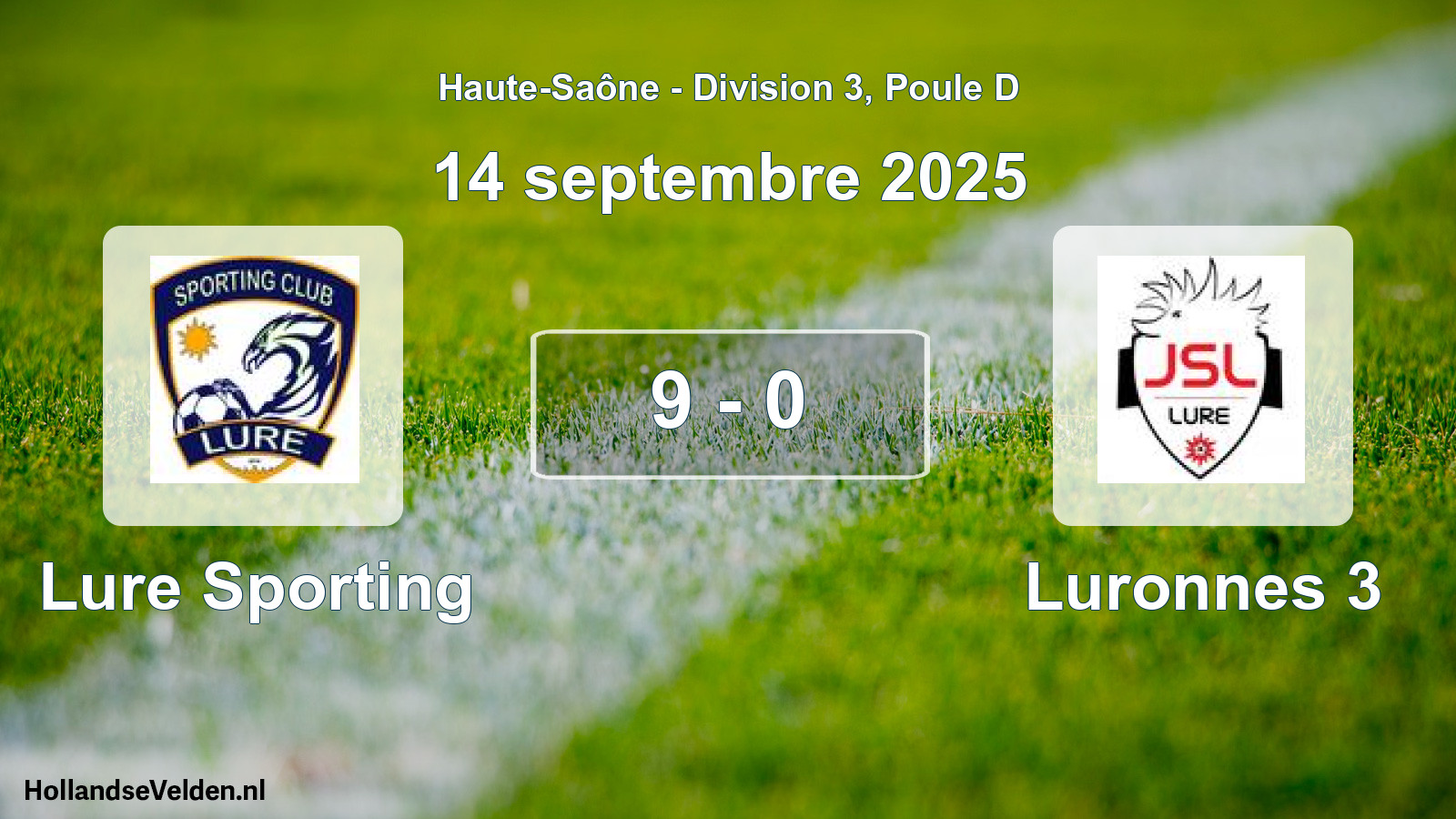Match joué: Lure Sporting - Luronnes 3 9 - 0 (14 septembre 2025)