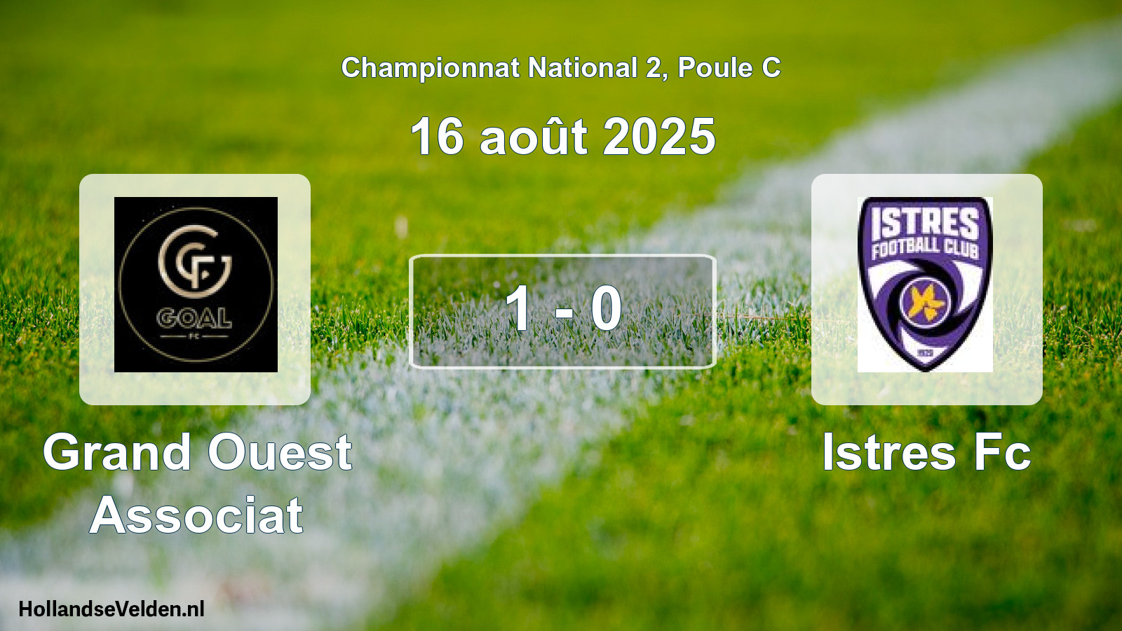 Gespeelde wedstrijd: Grand Ouest Associat - Istres Fc 1 - 0 (16 augustus 2025)