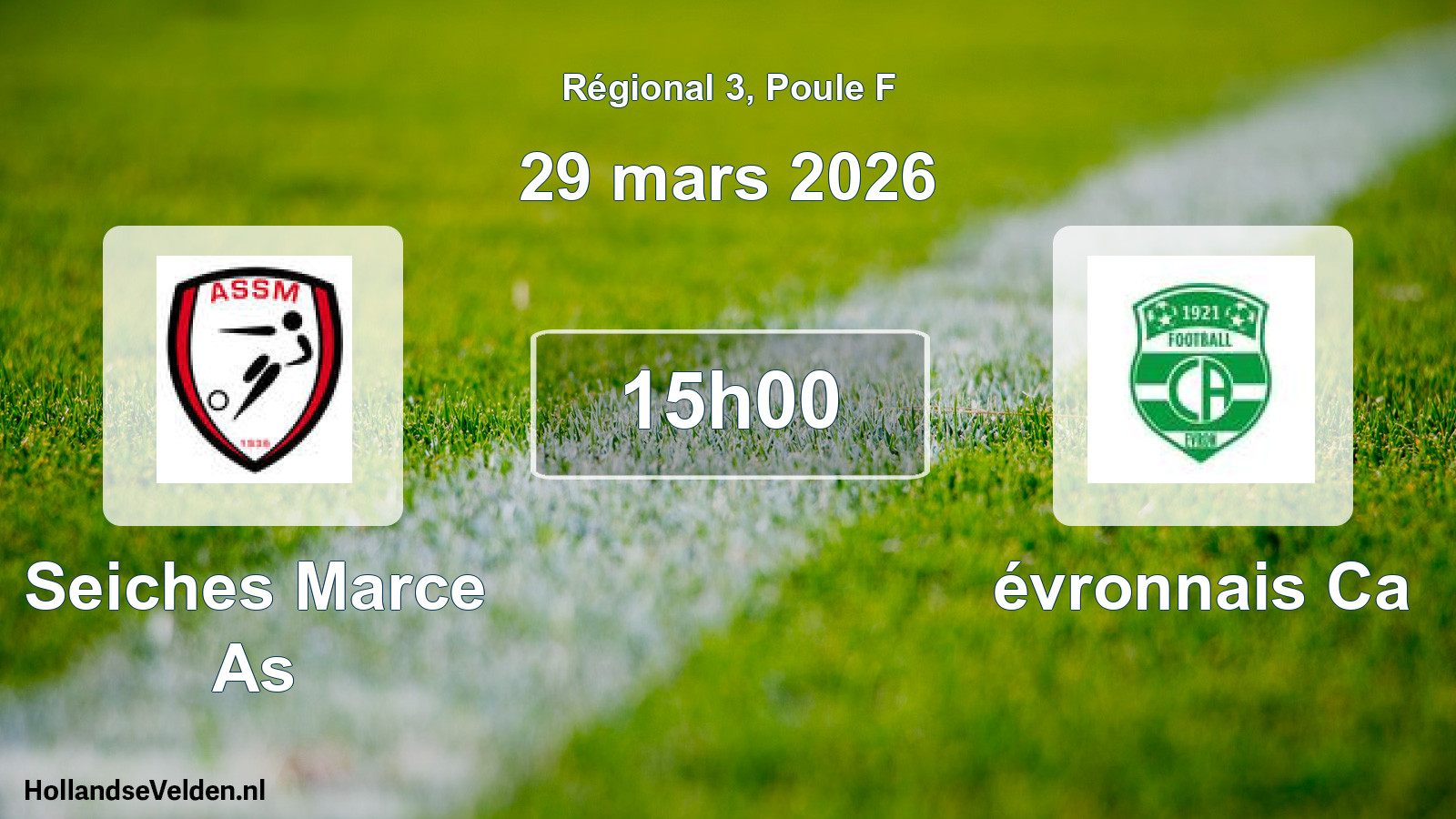 Scheduled Match: Seiches Marce As - évronnais Ca (29 March 2026)