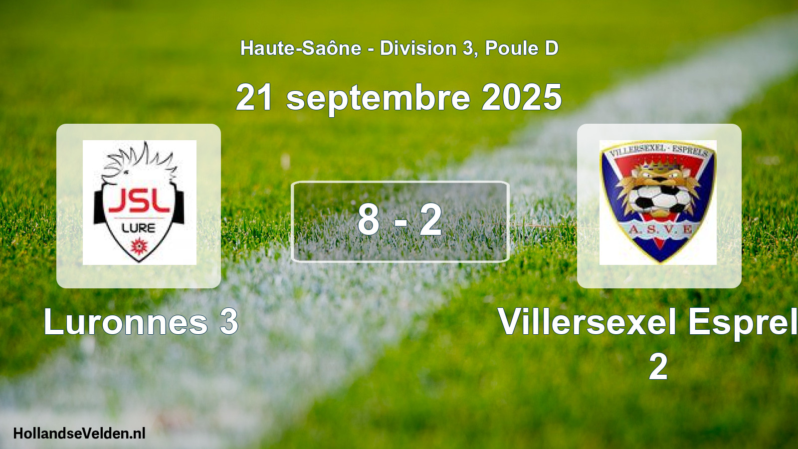 Match joué: Luronnes 3 - Villersexel Esprels 2 8 - 2 (21 septembre 2025)