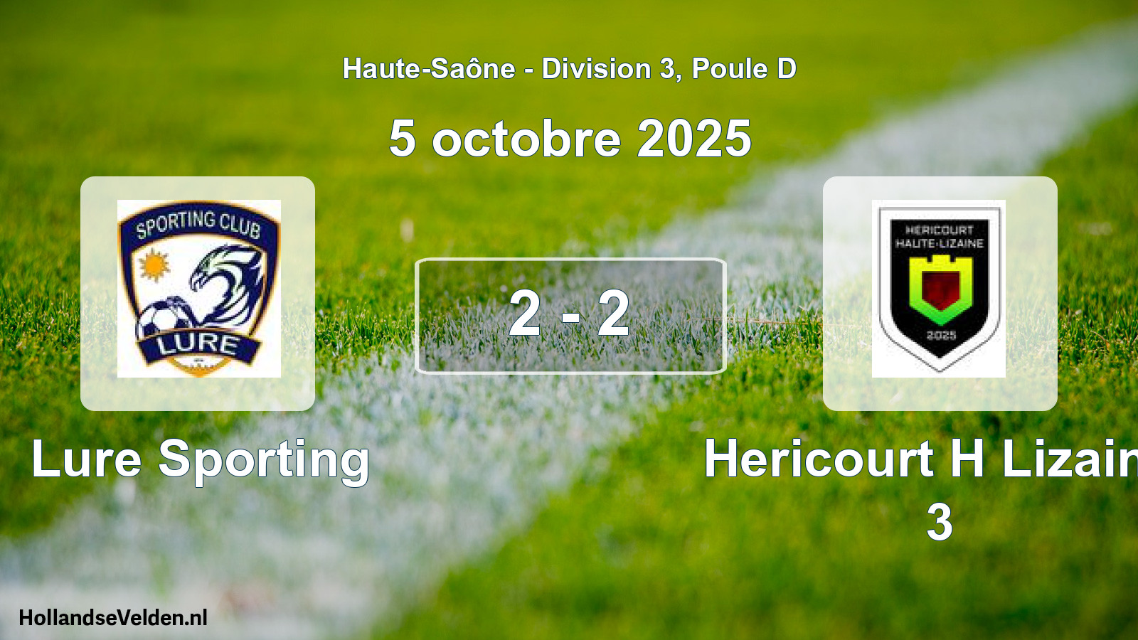 Match joué: Lure Sporting - Hericourt H Lizaine 3 2 - 2 (5 octobre 2025)