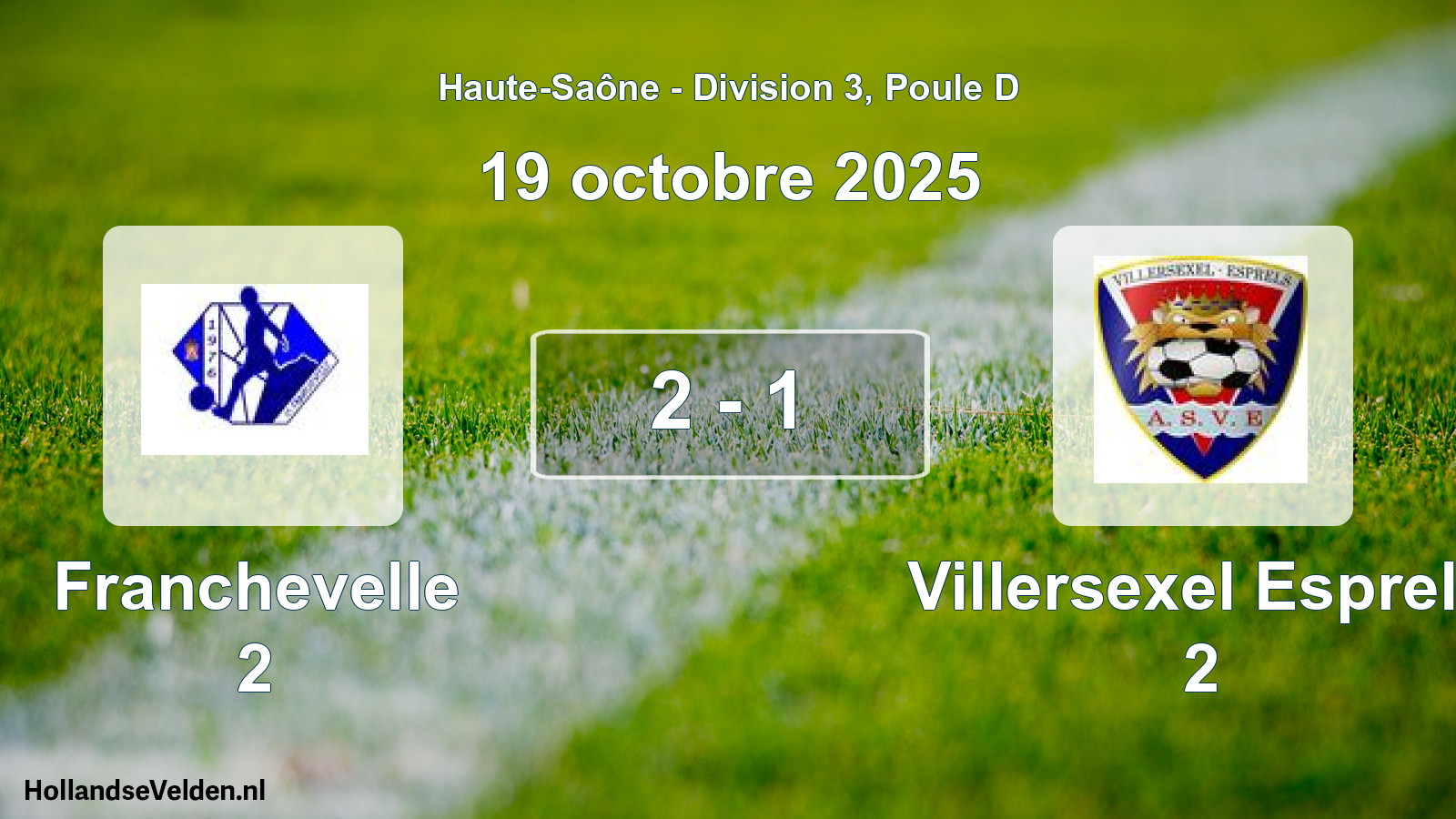 Match joué: Franchevelle 2 - Villersexel Esprels 2 2 - 1 (19 octobre 2025)