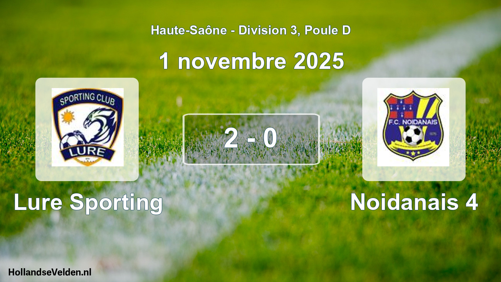 Match joué: Lure Sporting - Noidanais 4 2 - 0 (1 novembre 2025)