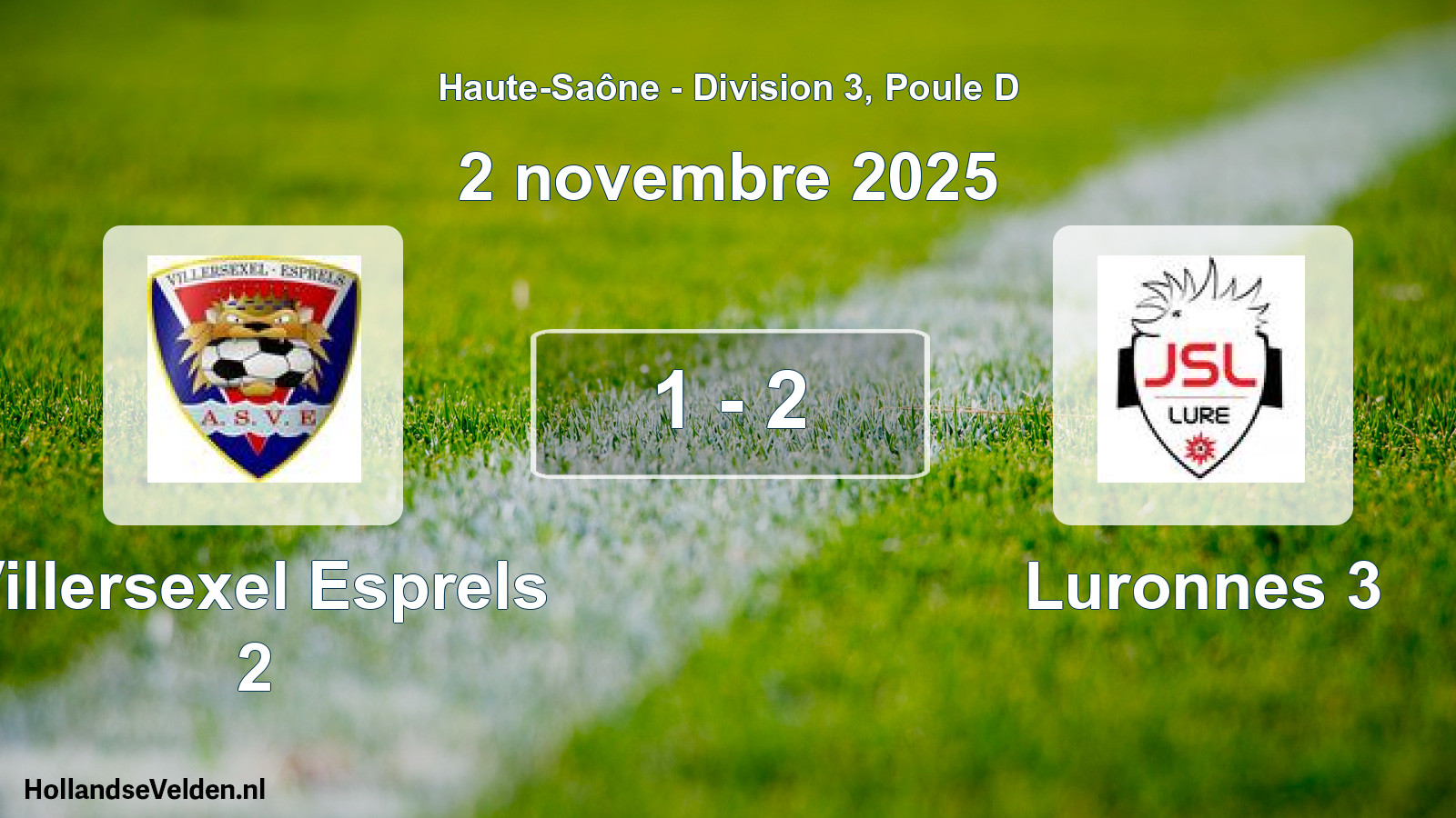 Match joué: Villersexel Esprels 2 - Luronnes 3 1 - 2 (2 novembre 2025)