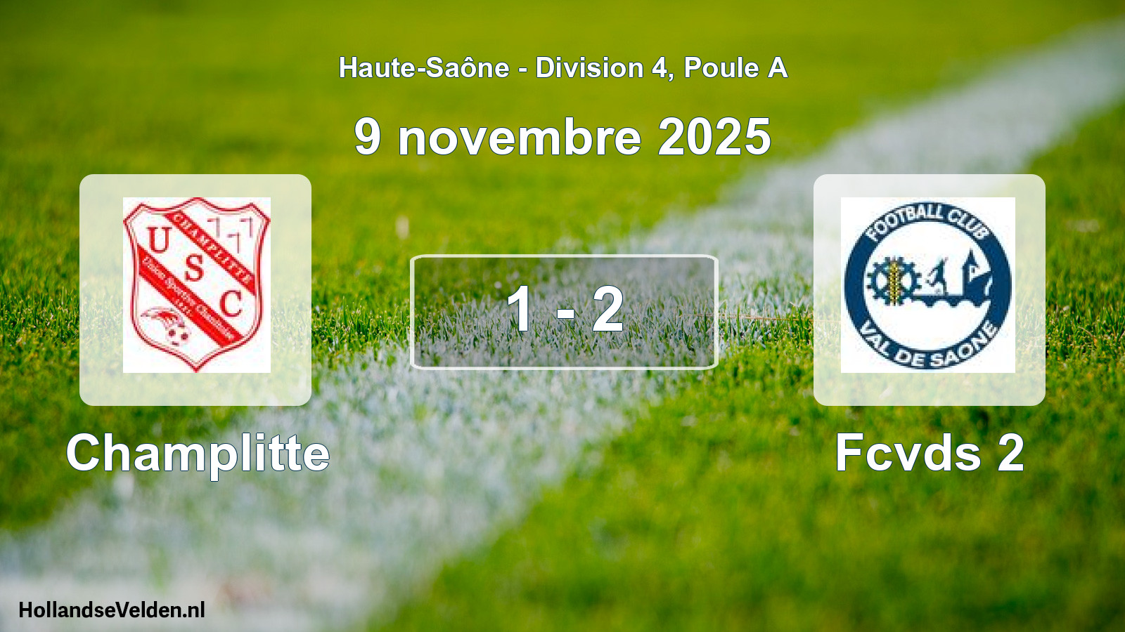 Total number of matches played: Champlitte - Fcvds 2 1 - 2 (9 November 2025)