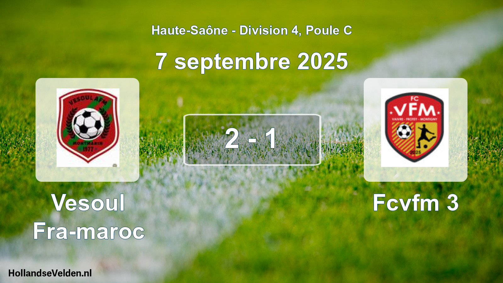 Match joué: Vesoul Fra-maroc - Fcvfm 3 2 - 1 (7 septembre 2025)