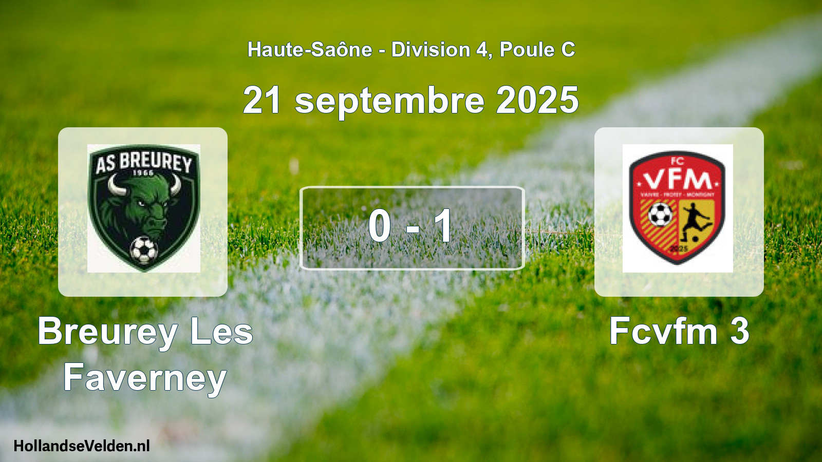 Match joué: Breurey Les Faverney - Fcvfm 3 0 - 1 (21 septembre 2025)