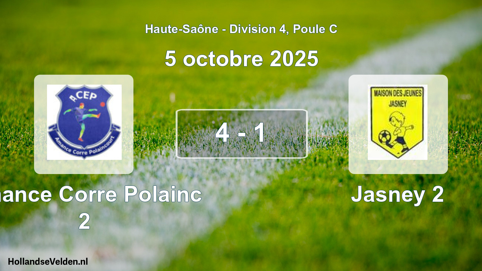 Total number of matches played: Amance Corre Polainc 2 - Jasney 2 4 - 1 (5 October 2025)