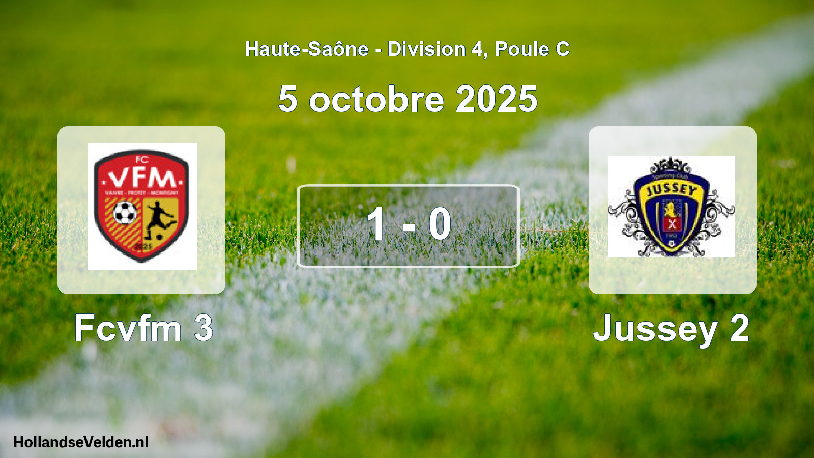 Match joué: Fcvfm 3 - Jussey 2 1 - 0 (5 octobre 2025)