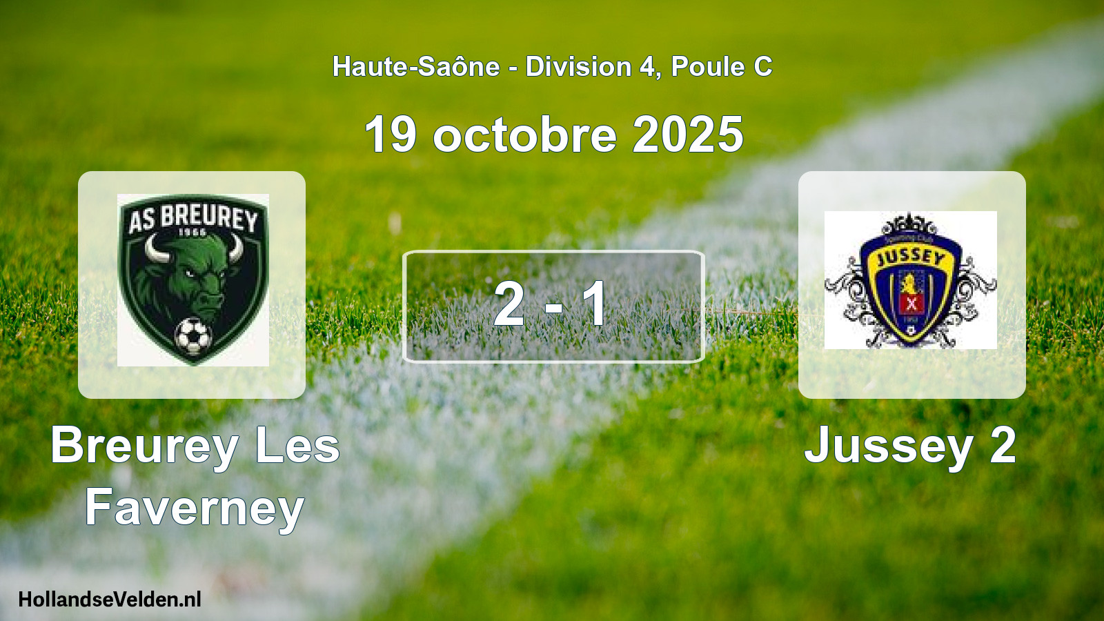 Match joué: Breurey Les Faverney - Jussey 2 2 - 1 (19 octobre 2025)
