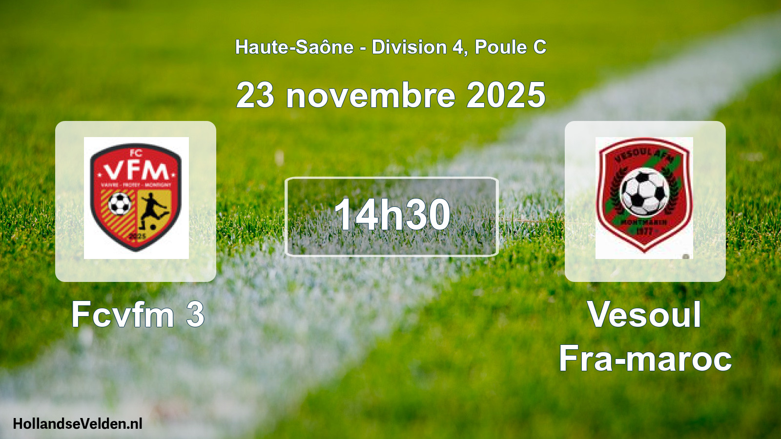 Match programmé: Fcvfm 3 - Vesoul Fra-maroc (23 novembre 2025)