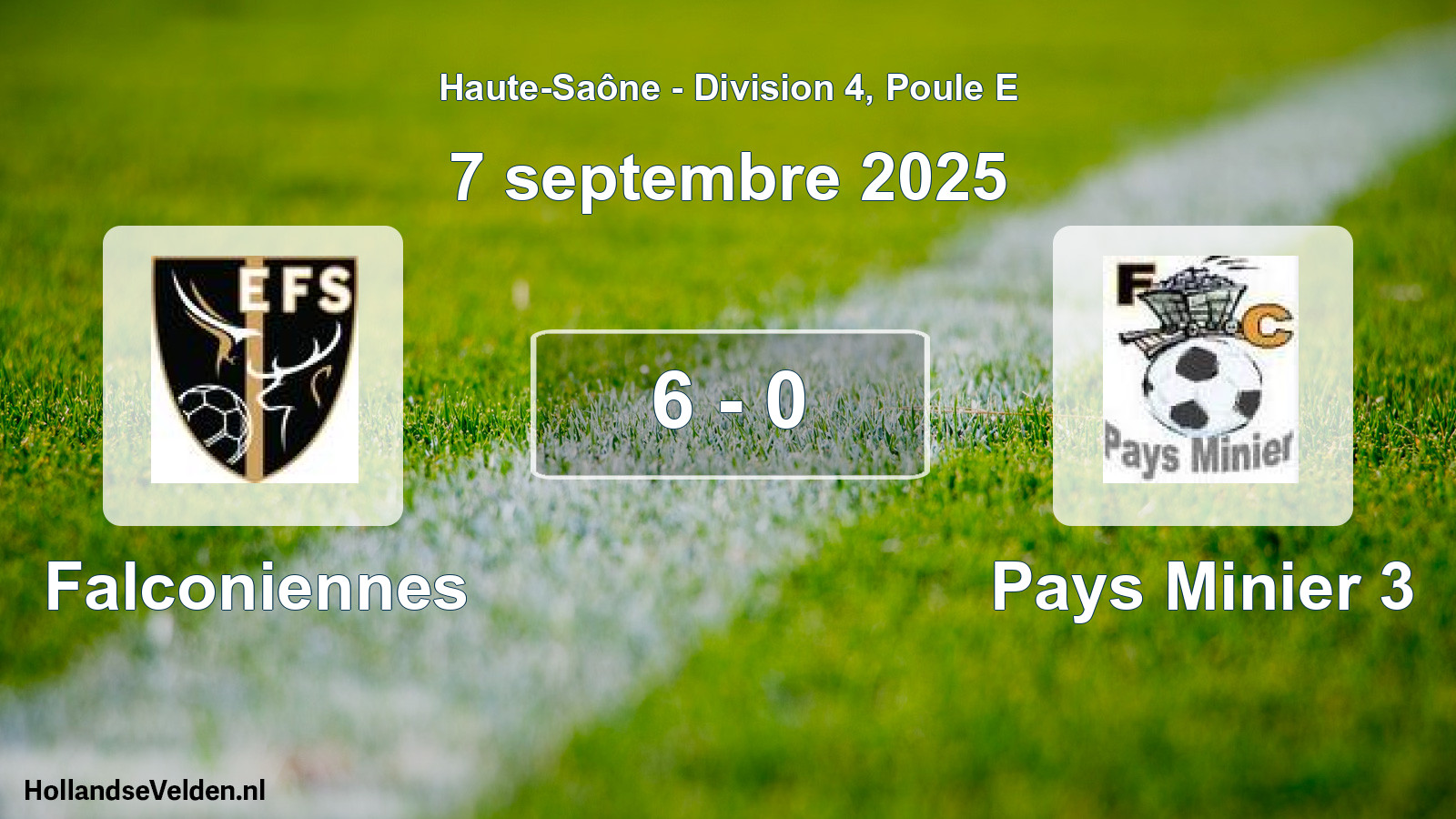 Match joué: Falconiennes - Pays Minier 3 6 - 0 (7 septembre 2025)
